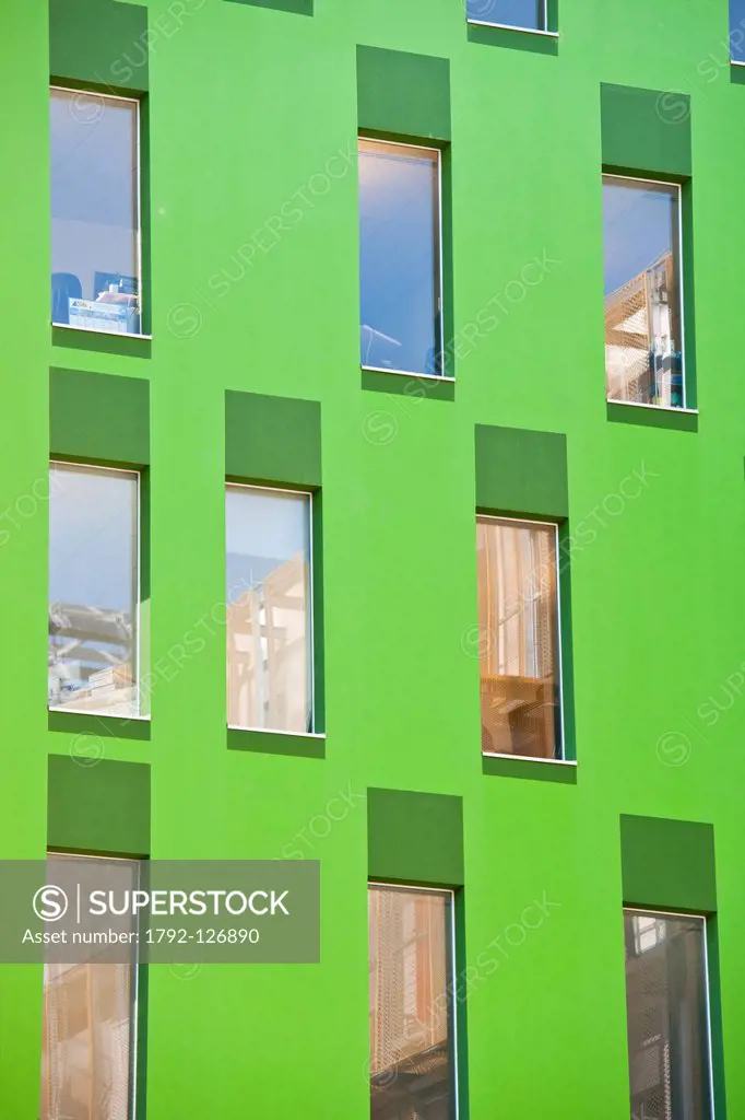 France, Isere, Grenoble, Reflets du Drac Reflections of the Drac, one of the first low energy commercial buildings in France designed by the architect...