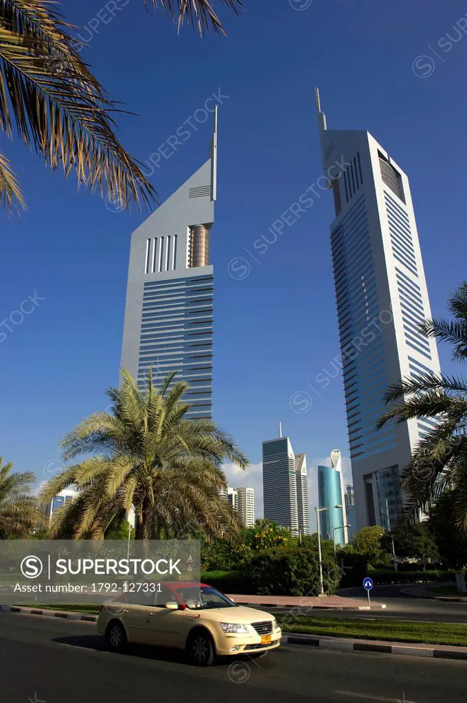 United Arab Emirates, Dubai, the financial center with the Emirates tower