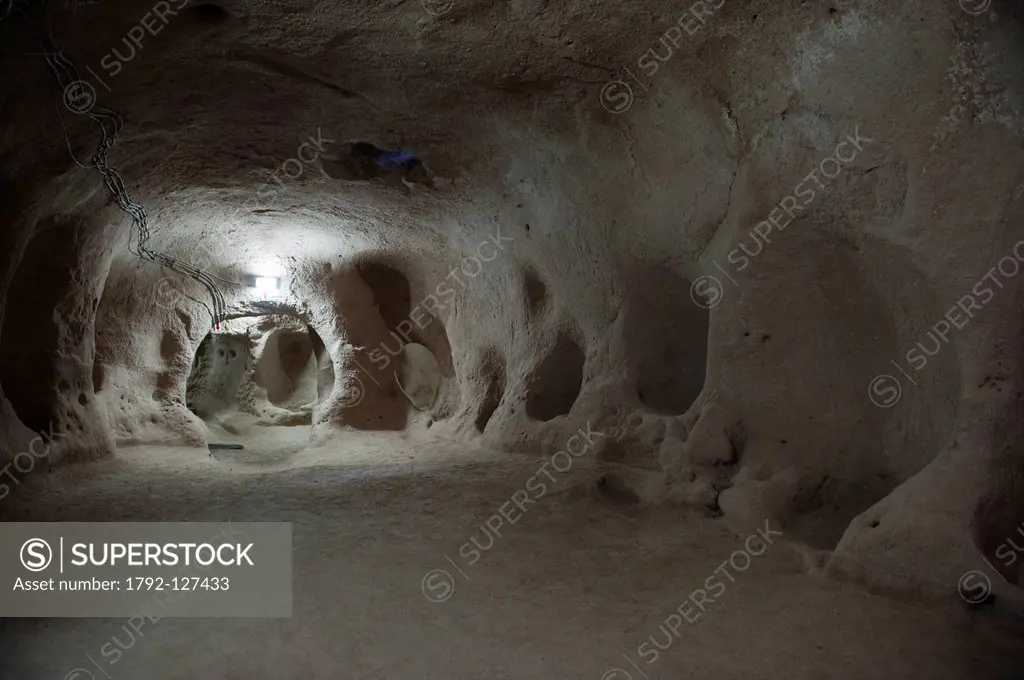 Turkey, Central Anatolia, Cappadocia, Saratly underground city, listed as World Heritage by UNESCO