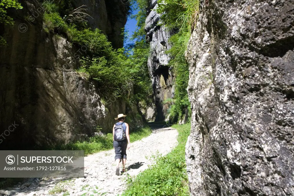 France, Savoie, Christophe la Grotte, hiking on the Sarde road, created by the Savoy dinasty at the XVIIth century