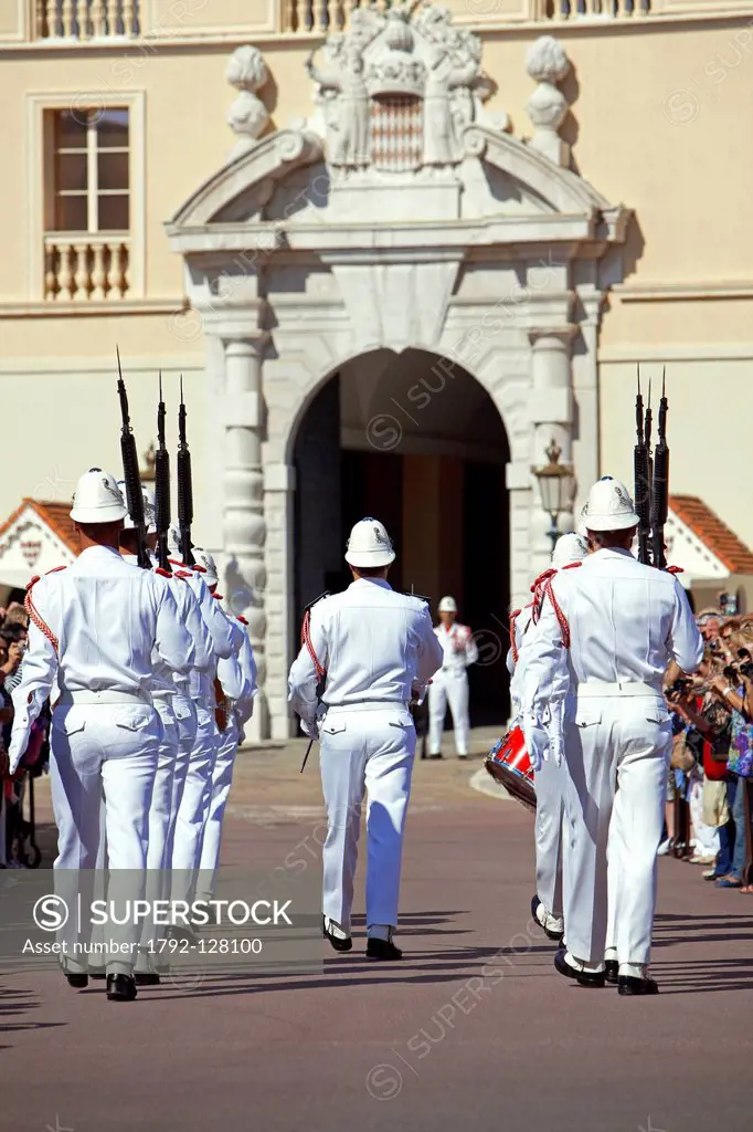 Principality of Monaco, Monaco, the Carabinieri Corps of HSH Prince, the changing of the guard at the royal palace
