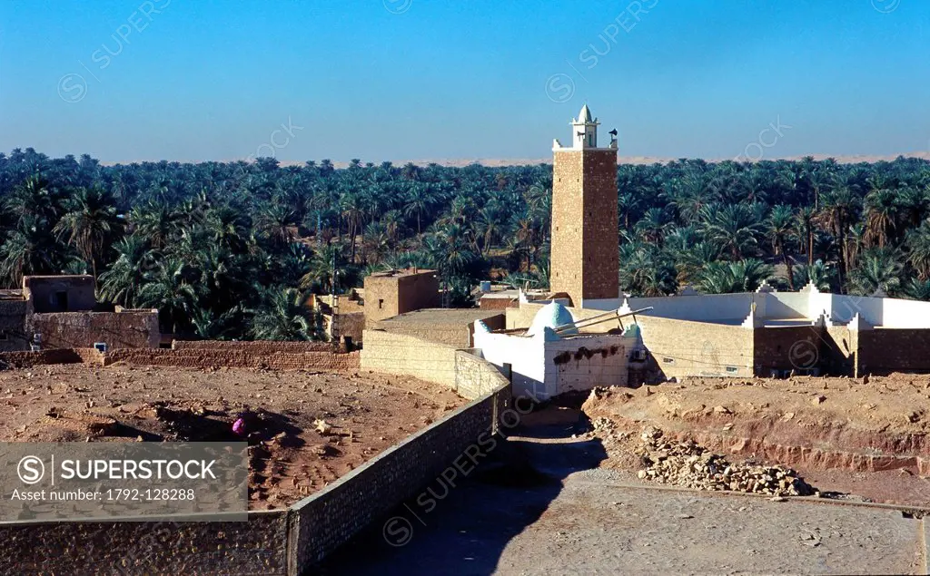 Algeria, Sahara, El Golea Oasis and mosque