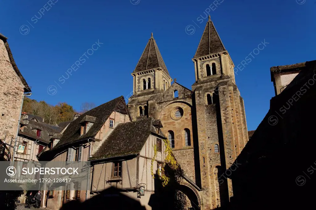France, Aveyron, Conques, a stop on el Camino de Santiago labelled Les Plus Beaux Villages de France The Most Beautiful Villages of France, Sainte Foy...