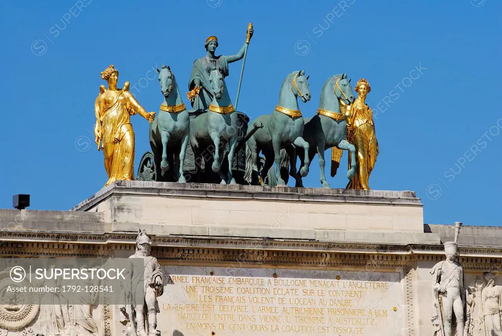 France, Paris, Triumphal Arch in Carrousel du Louvre square
