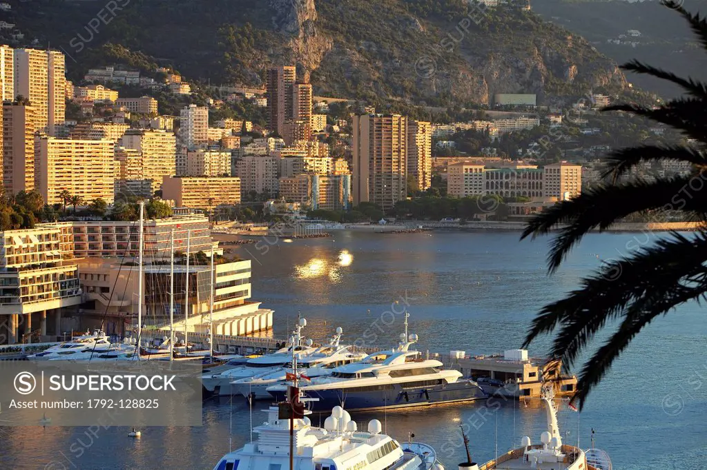 Principality of Monaco, Monaco, La Condamine district, Port Hercule in the background area Larvotto