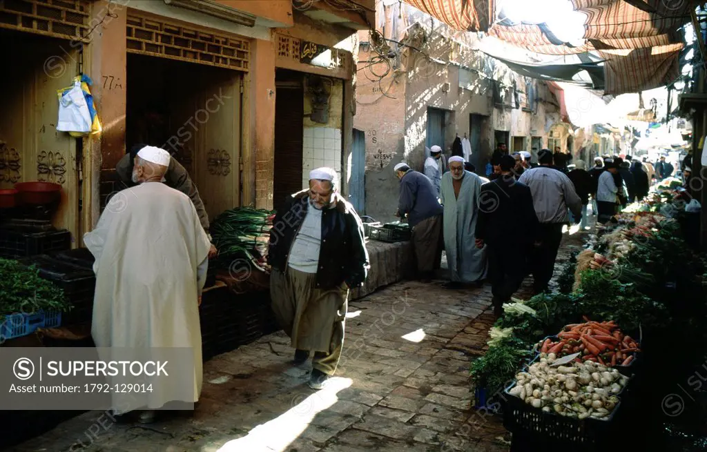 Algeria, Sahara, M´zab Valley, listed as World Heritage by UNESCO, Ghardaia, alley of the old souk of the old town