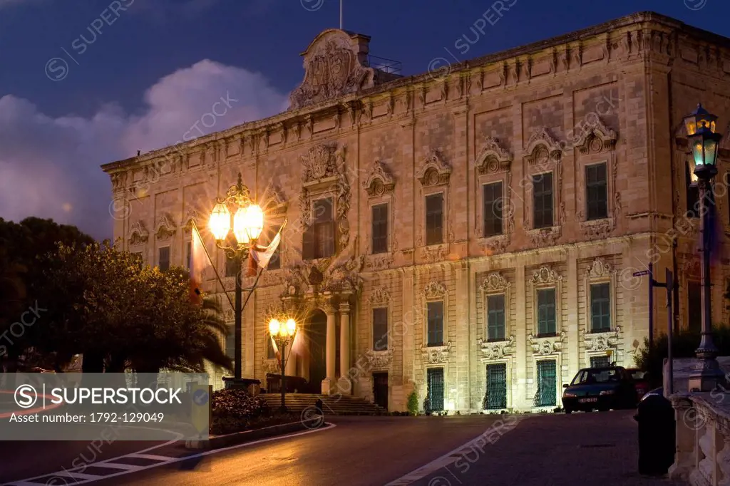 Malta, Valletta, listed as Wold Heritage by UNESCO, Auberge de Castille