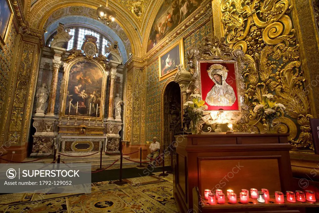 Malta, Valletta, listed as Wold Heritage by UNESCO, Chapel of Italy inside the St John´s Co Cathedral