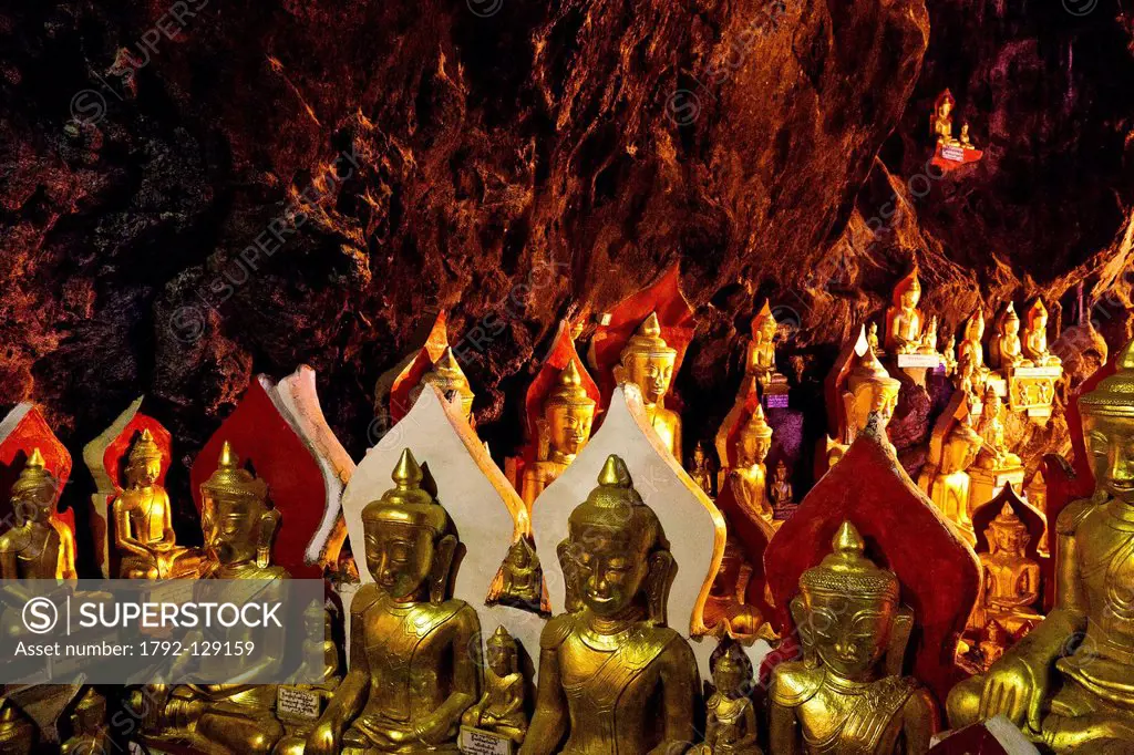 Myanmar Burma, Shan state, Pindaya, 8000 buddhas cave