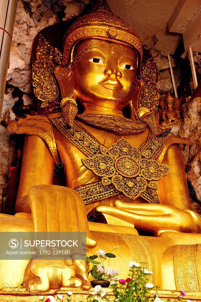 Myanmar Burma, Shan state, Pindaya, buddha statue near the 8000 buddhas cave