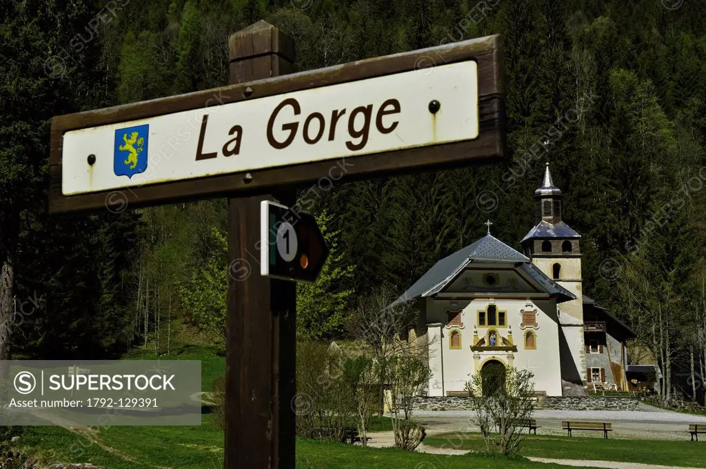 France, Haute Savoie, Contamines Montjoie, Les sentiers du baroque, Notre Dame de la Gorge church