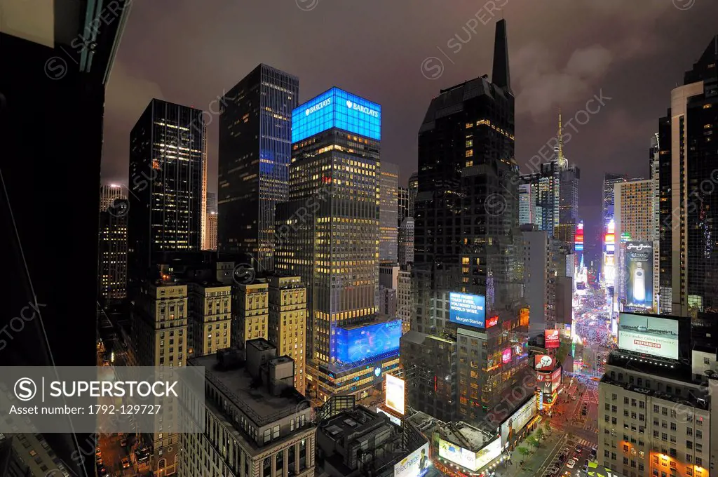 United States, New York City, Manhattan, 50th Street and Broadway towards Times Square