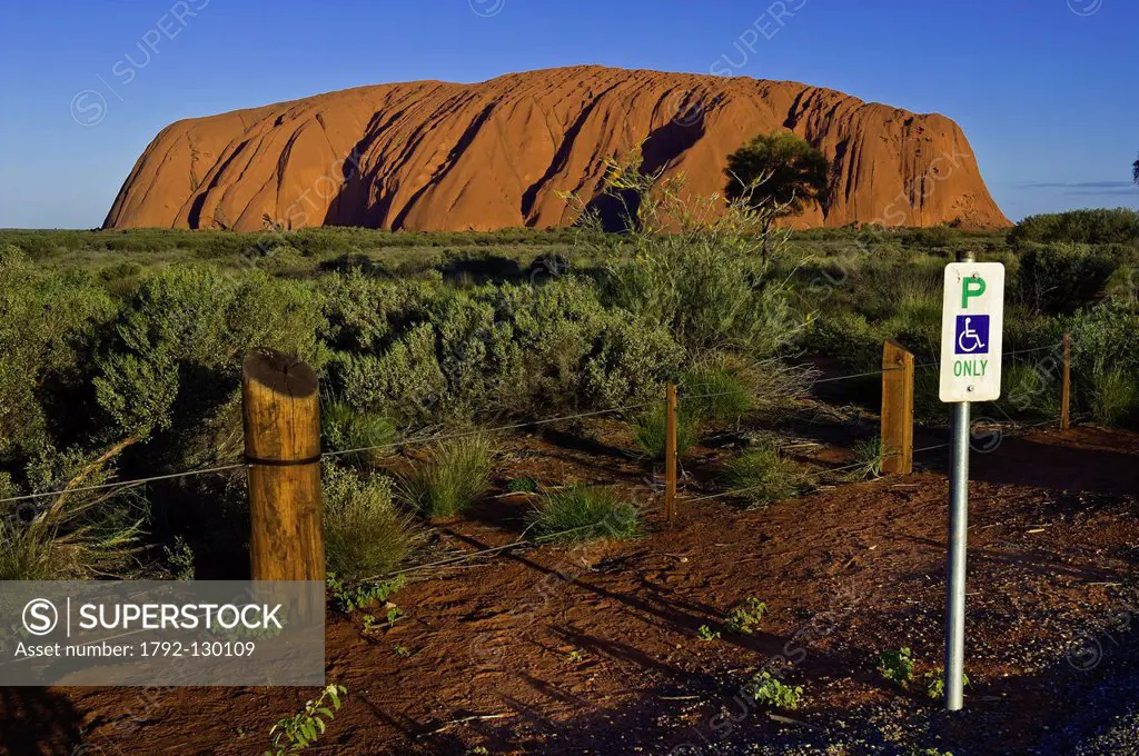 Australia, Northern Territory, Uluru_Kata Tjuta National Park listed as World Heritage by UNESCO, Ayers Rock or Uluru , sandstone rock sacred place fo...