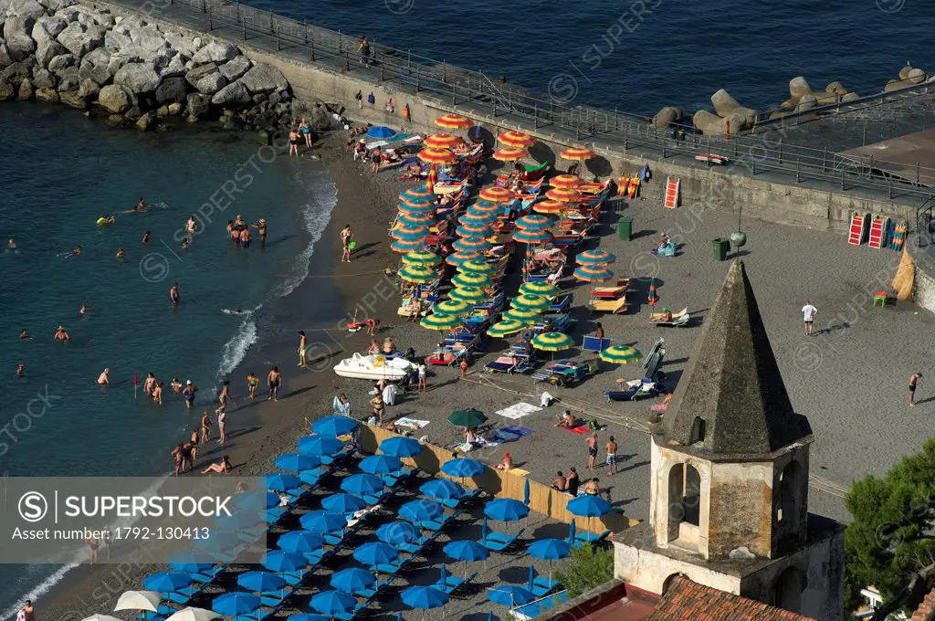 Italy, Campania, Amalfi Coast, listed as World Heritage by UNESCO, Amalfi, the beach