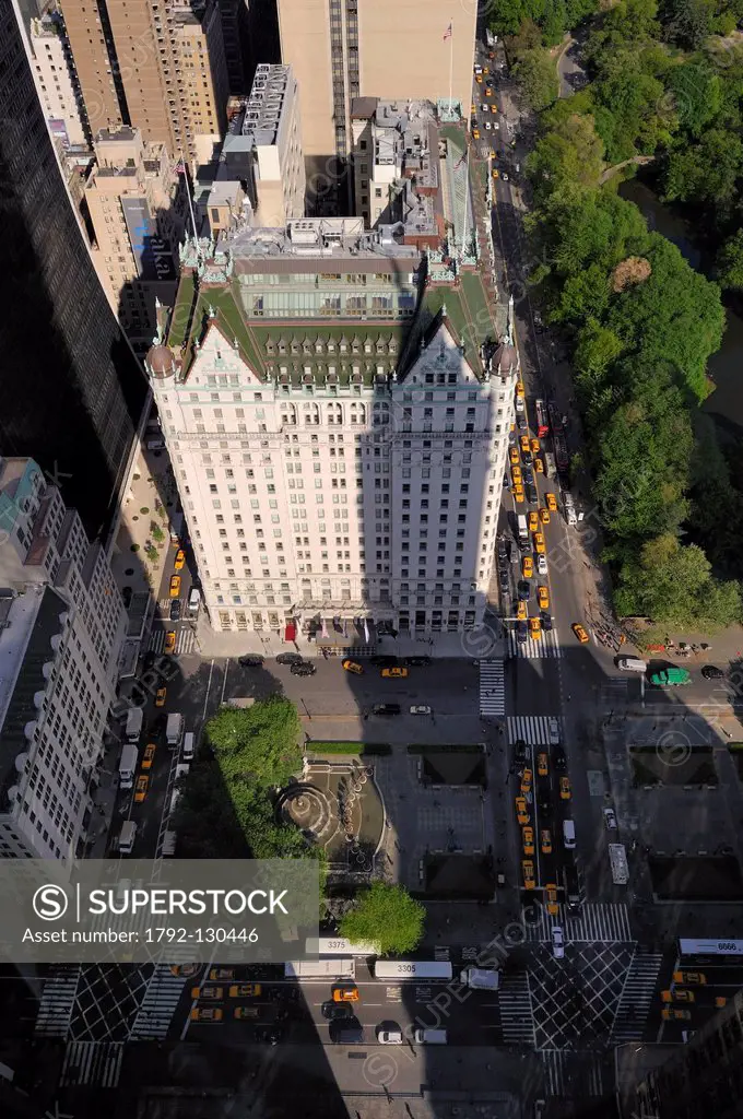 United States, New York City, Manhattan, Midtown, the Plaza Hotel on Grand Army Plaza on the edge of Central Park
