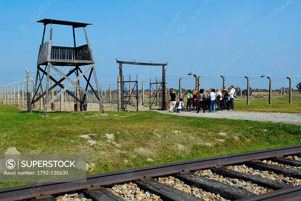 Poland, Silesian region, near Krakow, village of Oswiecim, the camp of extermination of Auschwitz II_Birkenau, listed as World Heritage by UNESCO, wat...