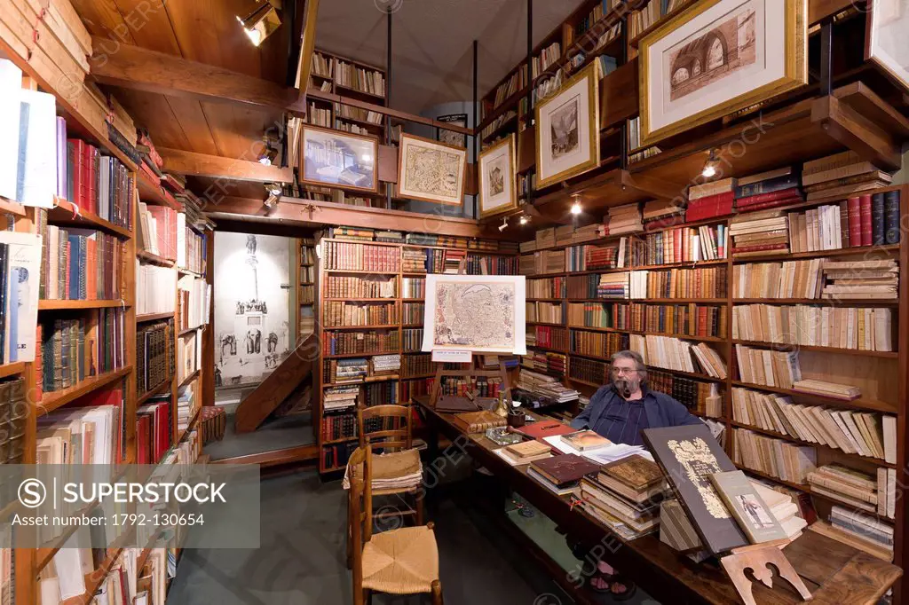 France, Savoie, Chambery, the old town, Yves Cerino´s bookshop in Rue de Boigne