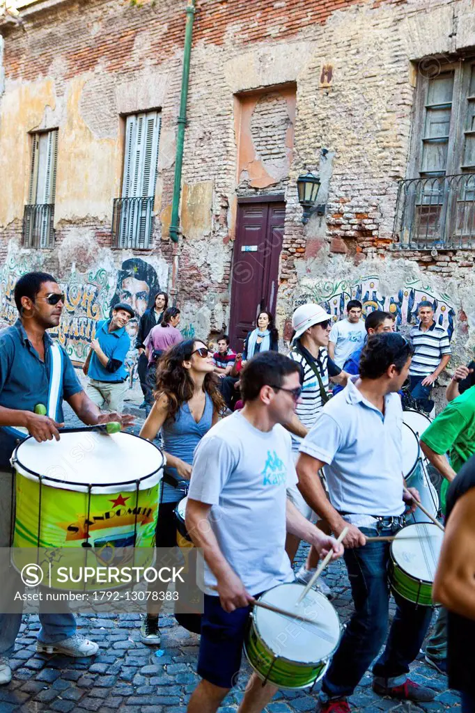 Argentina, Buenos Aires, street orchestra in San Telmo area