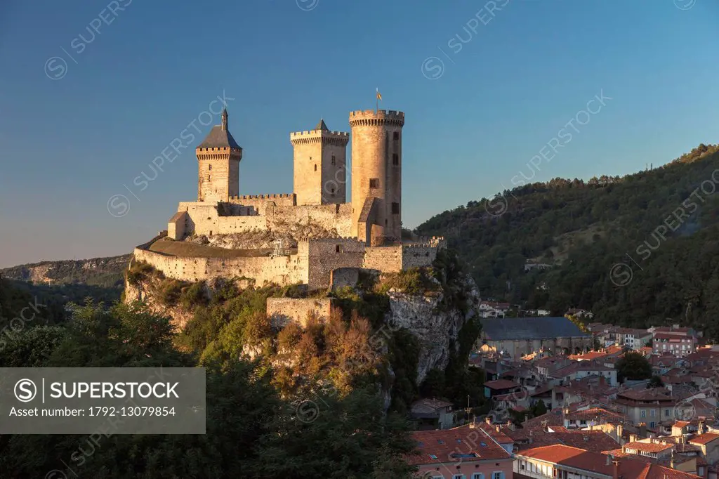 France, Ariege, Foix, contal castle Gaston Phoebus and the Counts of Foix, overlooking the city