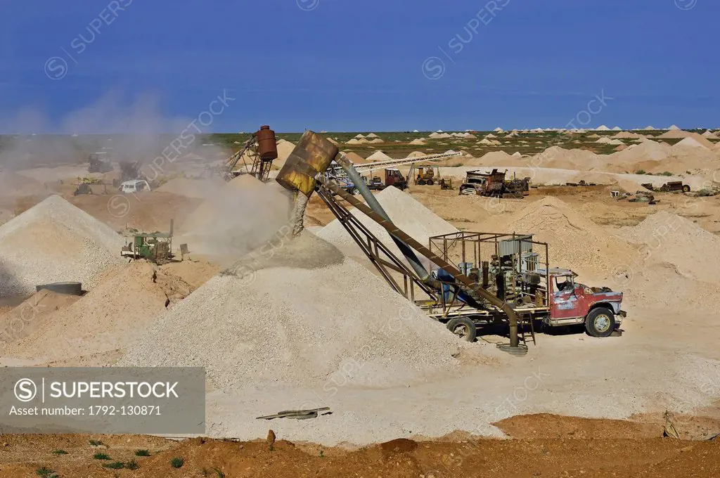 Australia, South Australia, Coober Pedy, a blower, a truck for opal mining symbol of Coober Pedy