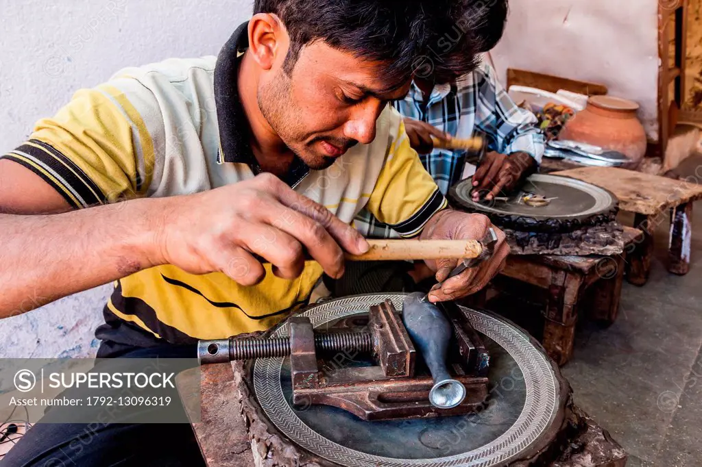 India, Karnataka state, Bidar, Bidriware, metal handicraft
