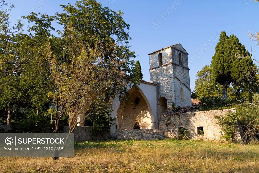 France, Var, Seillans, labelled Les Plus Beaux Villages de France (The Most Beautiful Villages of France), chapel Notre Dame de l'Ormeau, the cisterci...