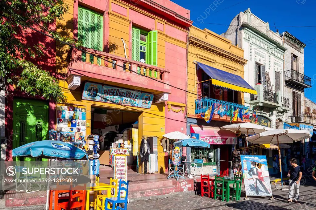 Argentina, Buenos Aires, La Boca district, popular and famous district for its colorful facades since the 1920s