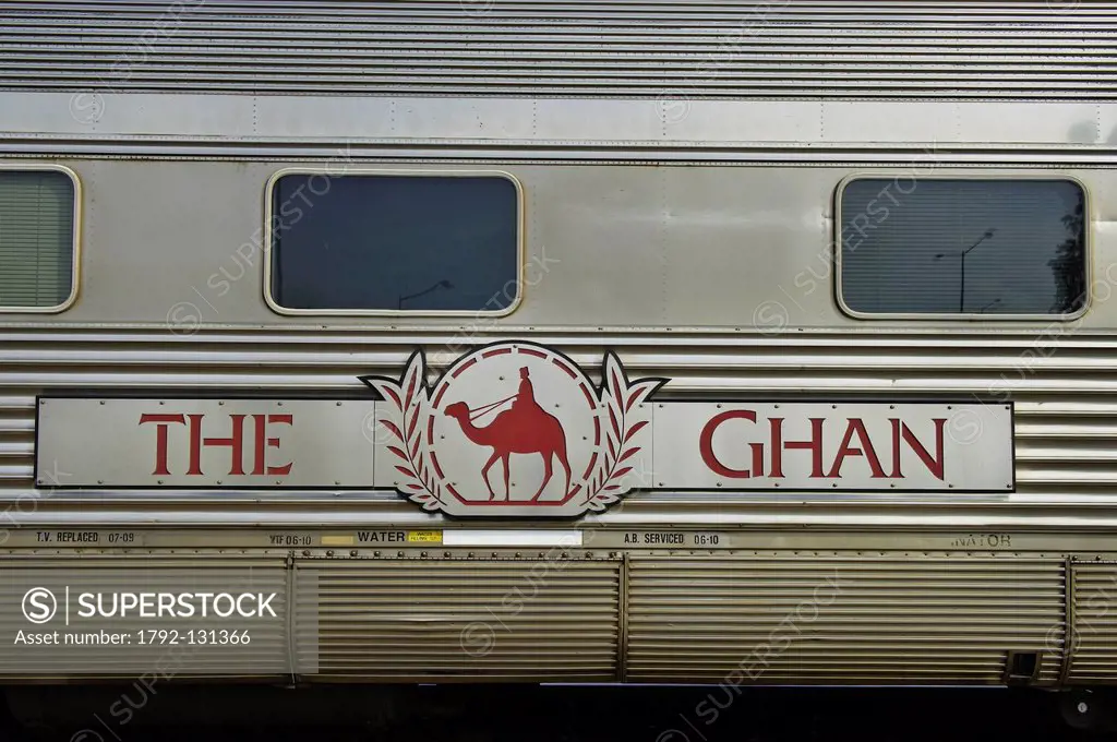 Australia, Northern Territory, Darwin, railway station, Ghan departure, the train named by the camel riders from Afghanisthan whom help to build the l...