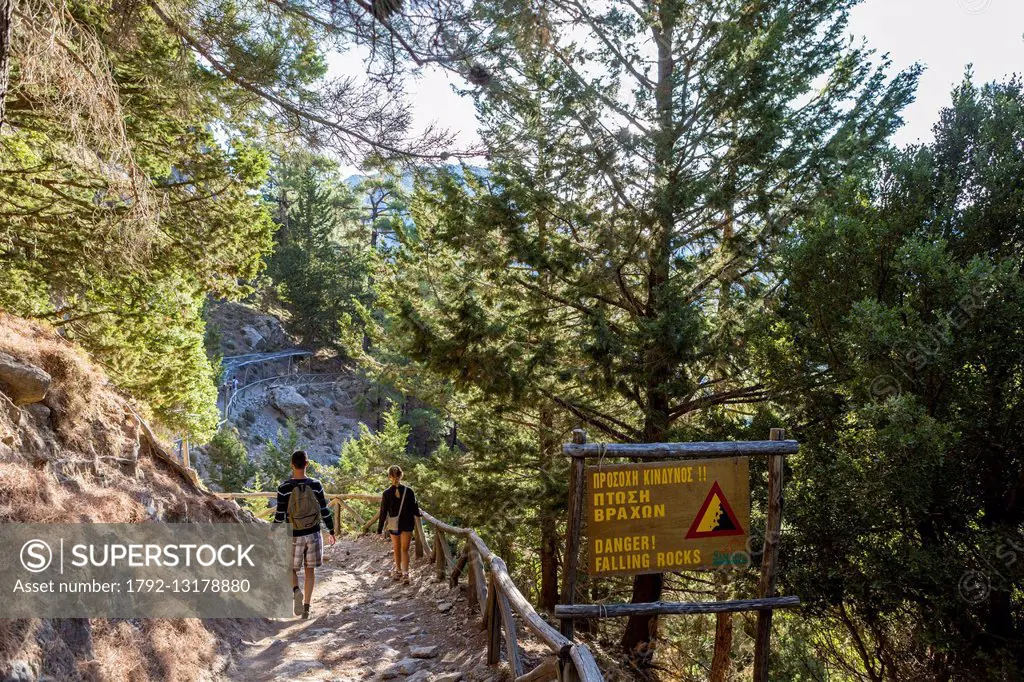 Greece, Crete West, massif of the White Mountains, Samaria Gorge National Park, Biosphere Reserve by UNESCO