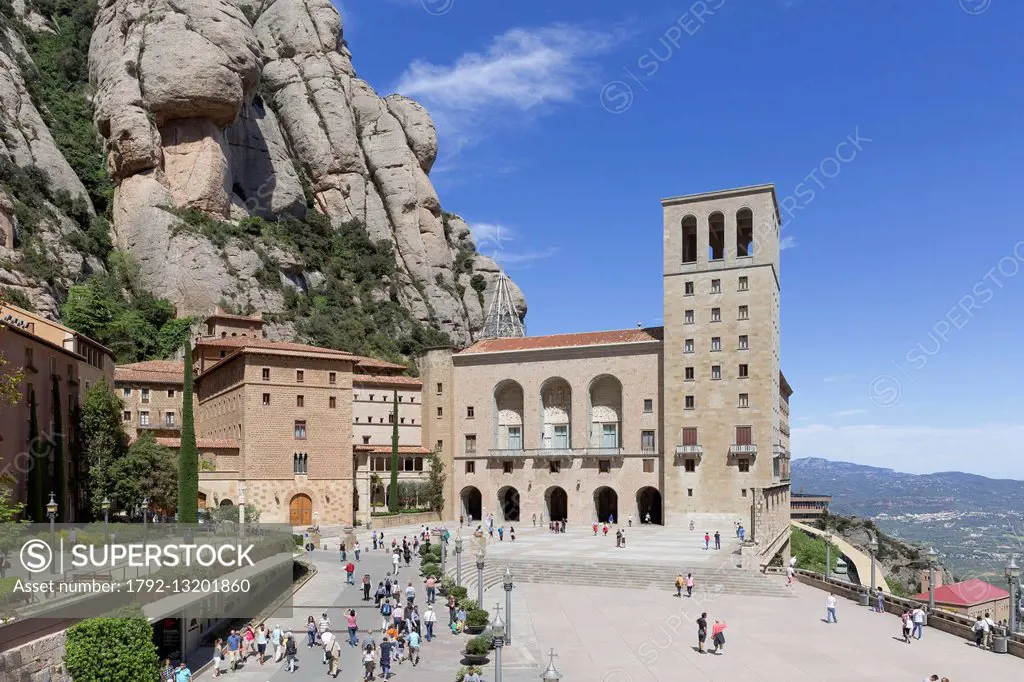 Spain, Catalonia, Barcelona province, Monistrol de Montserrat, Santa Maria de Montserrat Abbey