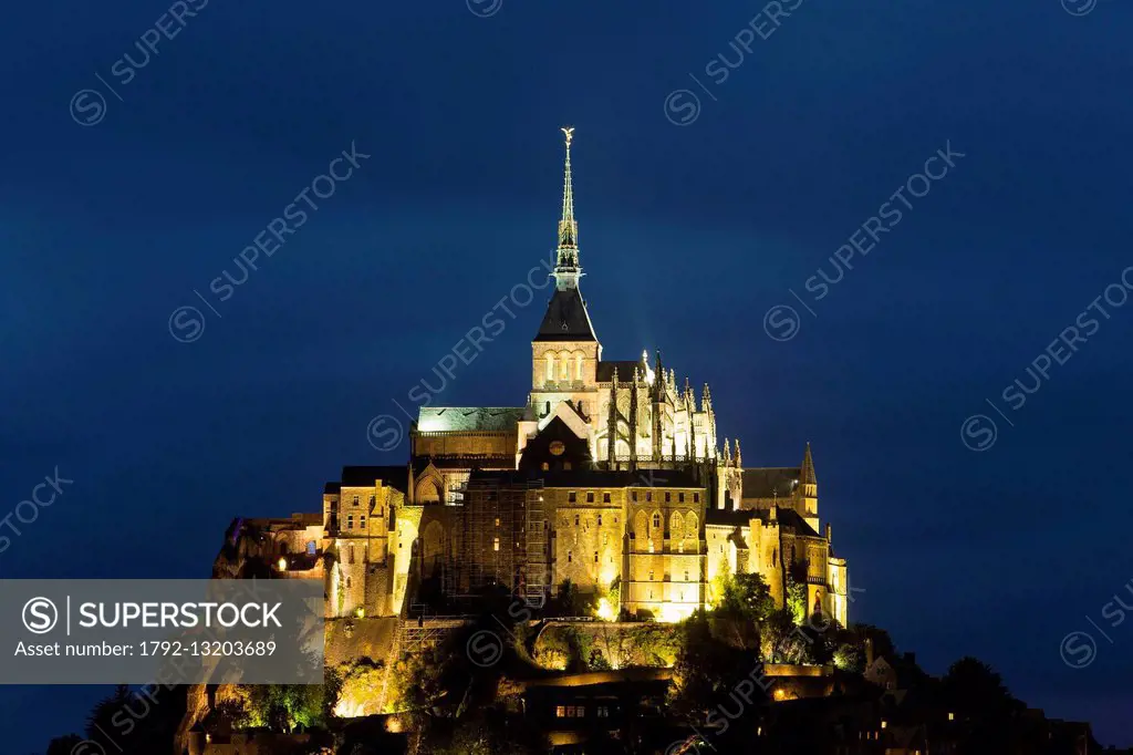 France, Manche, bay of Mont Saint Michel, listed as World Heritage by UNESCO, the Mont Saint Michel