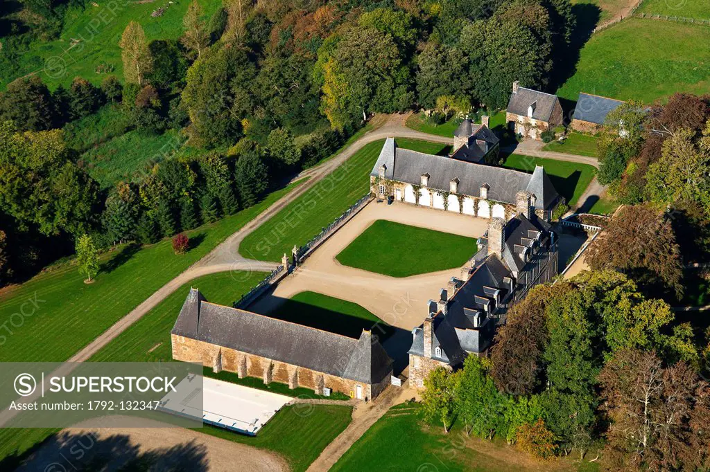 France, Manche, St James, castle Paluelle aerial view