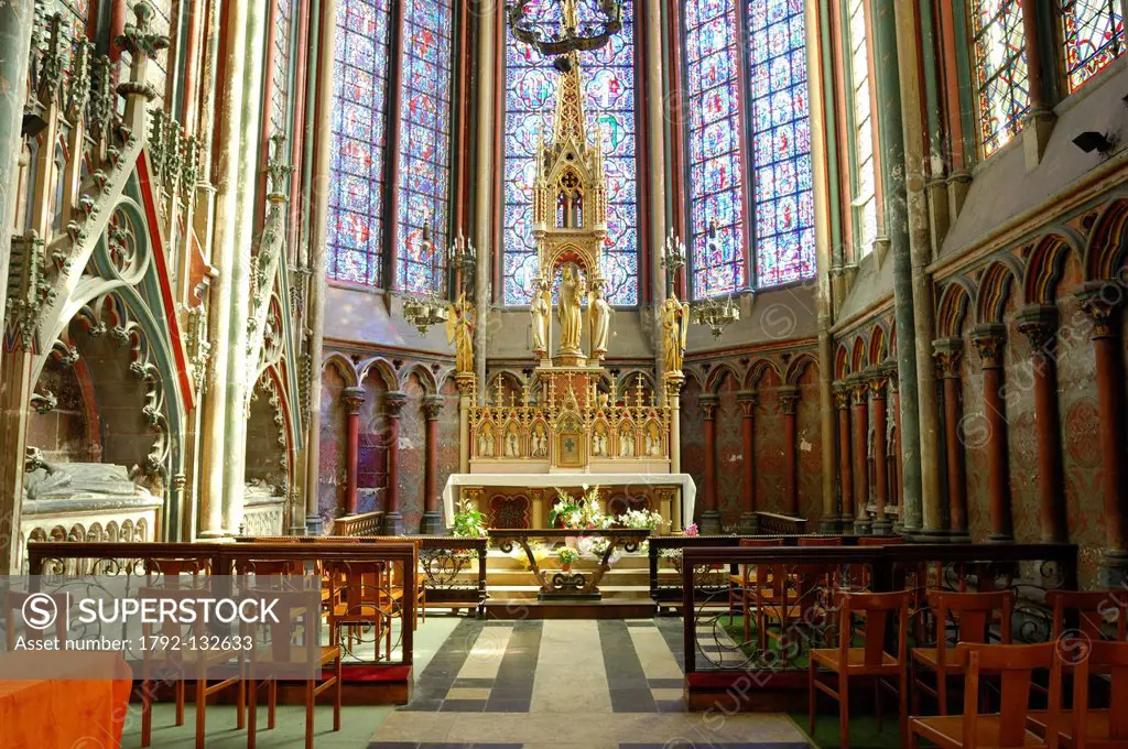 France, Somme, Amiens, Notre Dame d´Amiens Cathedral, listed as World Heritage by UNESCO, the Blessed Sacrament Chapel of the Cathedral