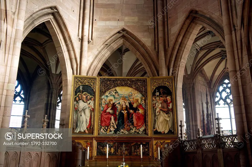 Germany, Black Forest, Schwarzwald, Baden_Wuerttemberg, Freiburg, the cathedral Mnster, altarpiece of the high altar by Hans Baldung