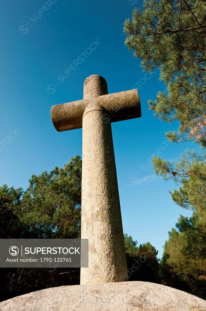 France, Morbihan, Serent, croix des parachutistes the paratroopers´ cross 