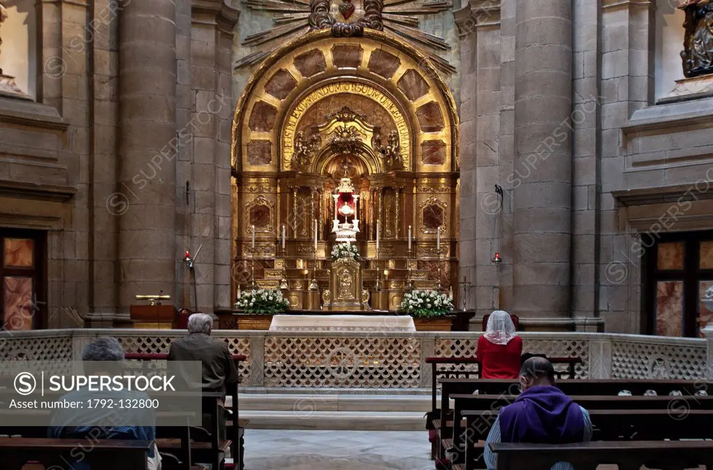 Spain, Galicia, Santiago de Compostella, listed as World Heritage by UNESCO, cathedral, ambulatory, Chapel of the Communion