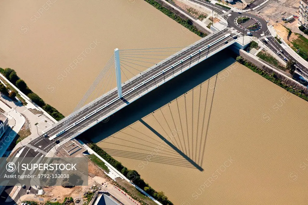 France, Loire_Atlantique, Nantes, Eric Tabarly bridge aerial photography