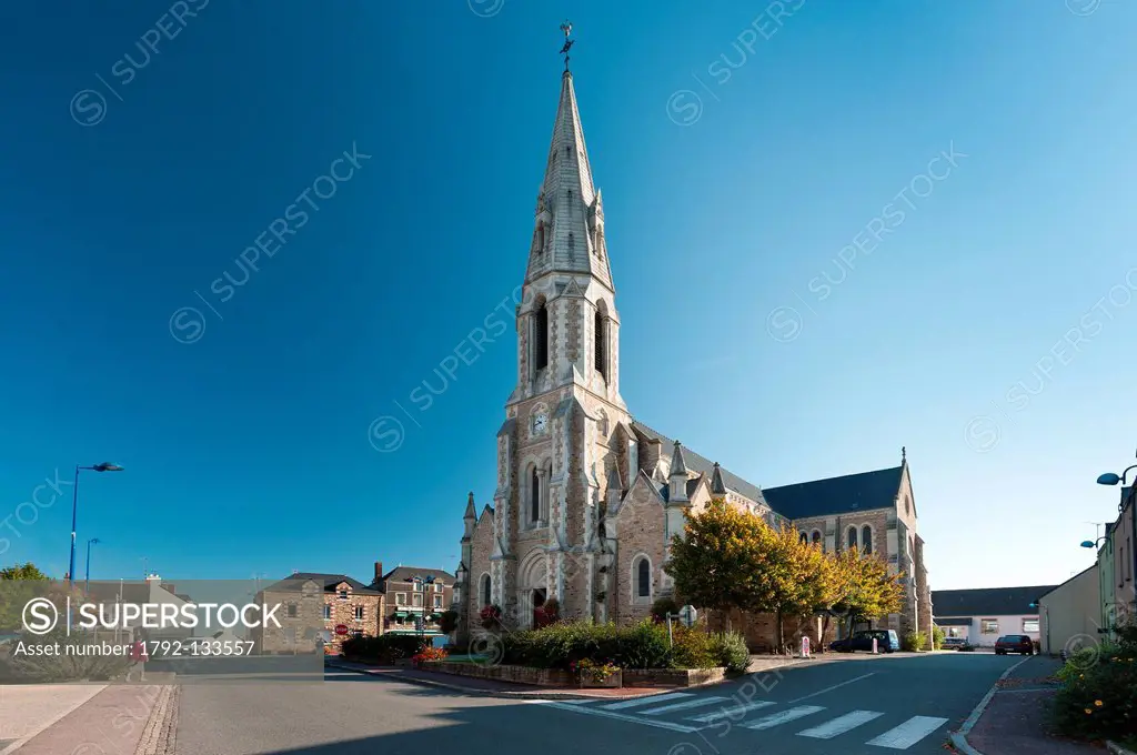 France, Morbihan, Saint Dolay, the city and the church