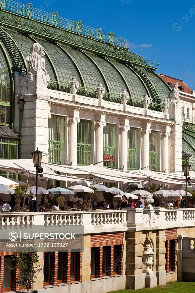 Austria, Vienna, historic center listed as World Heritage by UNESCO, Hofburg Palace, Burggarten, Palmenhaus, imperial greenhouse built in 1906 by arch...