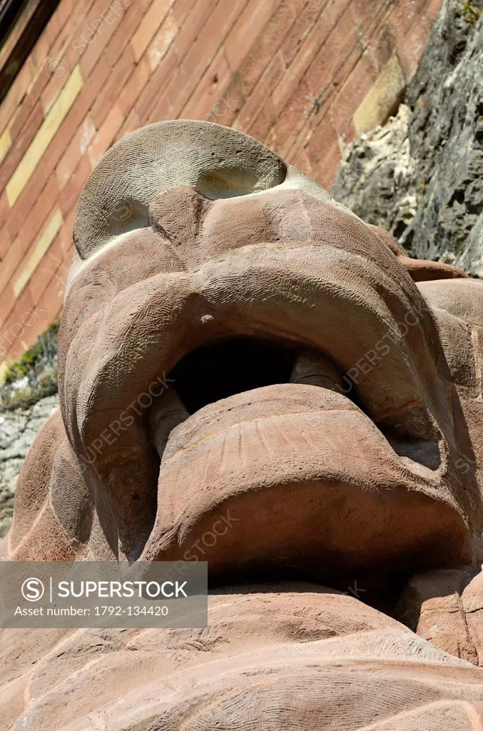 France, Territoire de Belfort, Belfort, the lion by sculptor Bartholdi under the citadel of Vauban