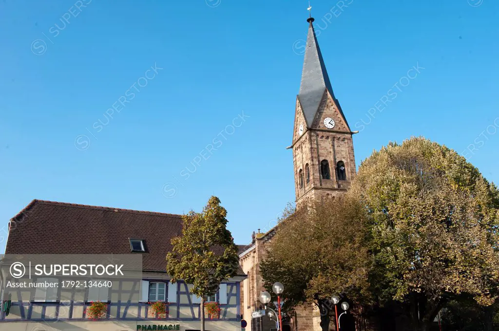 France, Bas Rhin, Lingolsheim, Catholic church of St Jean Baptiste