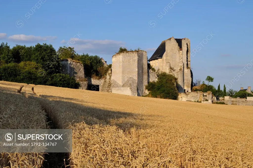 France, Indre et Loire, Crissay sur Manse, labeled Les Beaux Villages de France The Most Beautiful Villages of France, castle, dated 14_15th century