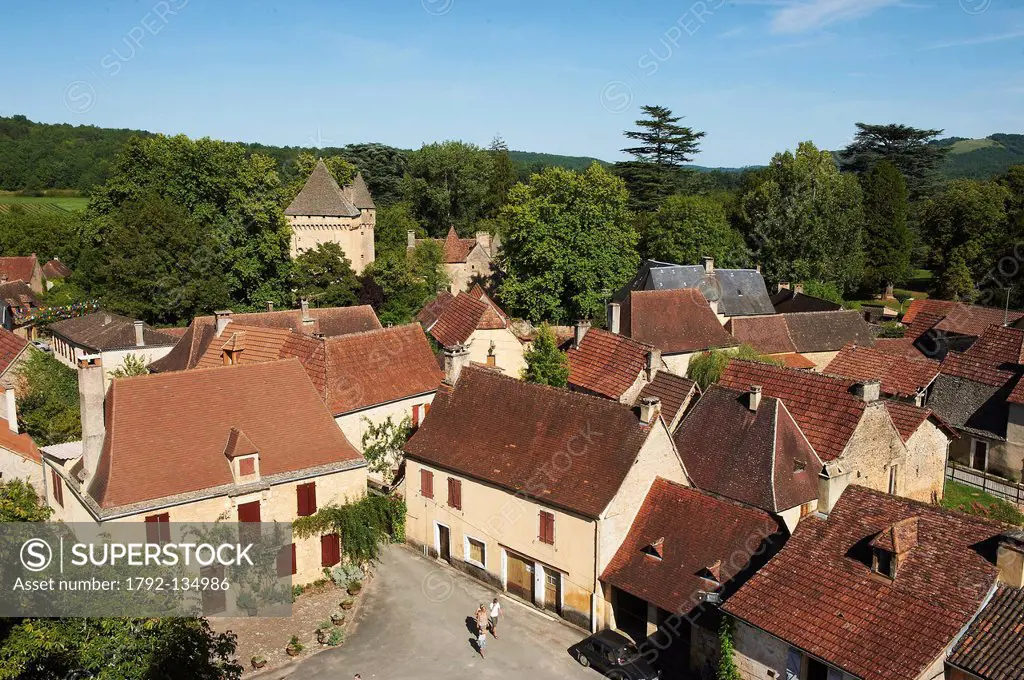 France, Dordogne, Perigord Noir, Vezere Valley listed as World Heritage by UNESCO, Saint Leon sur Vezere, labelled Les Plus Beaux Villages de France T...