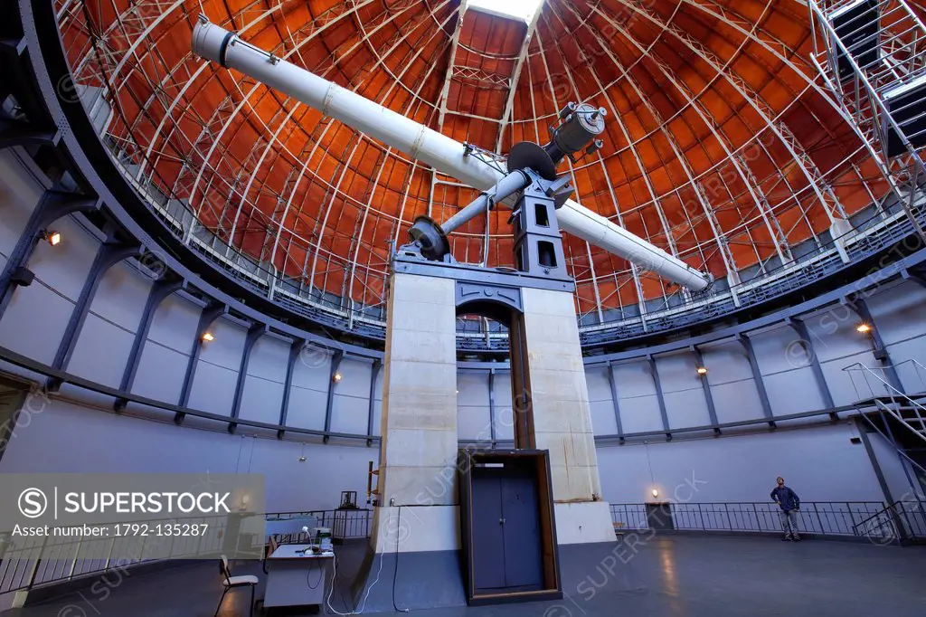 France, Alpes Maritimes, Nice, Mont Gros, the observatory was established in 1881 by Raphael Bischoffsheim patron, the great equatorial telescope