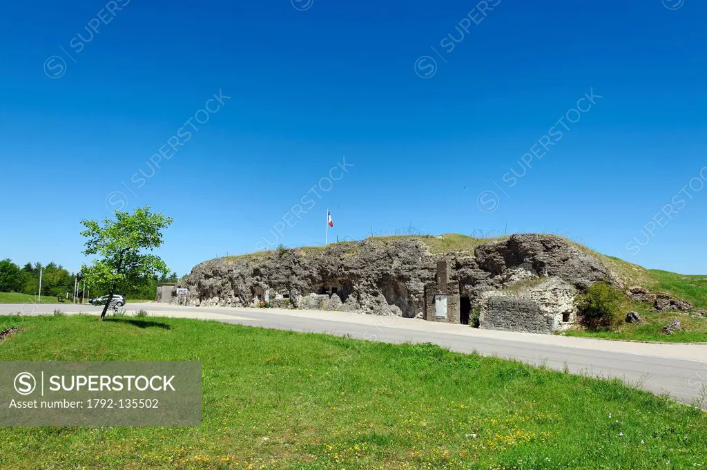 France, Meuse, Vaux devant Damloup, Vaux Fort, symbol of the heroism of the soldiers of Verdun citadel was constantly shelled during the Battle of Ver...