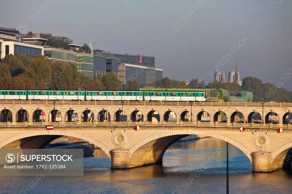 France, Paris, Seine river banks, listed as World Heritage by UNESCO, Pont de Bercy Bercy bridge