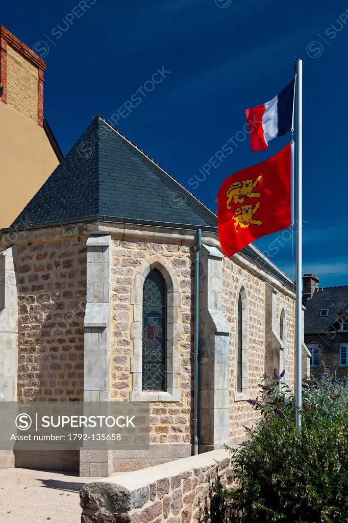 France, Manche, Barfleur, labelled Les Plus Beaux Villages de France The Most Beautiful Villages of France, chapel in Rue St Thomas