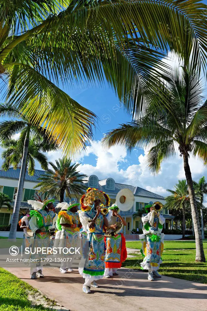 Bahamas, Grand Bahama Island, Freeport, Grand Lucayan Radisson Hotel, carnaval summer resumption of famous Junkanoo celebration slaves established on ...