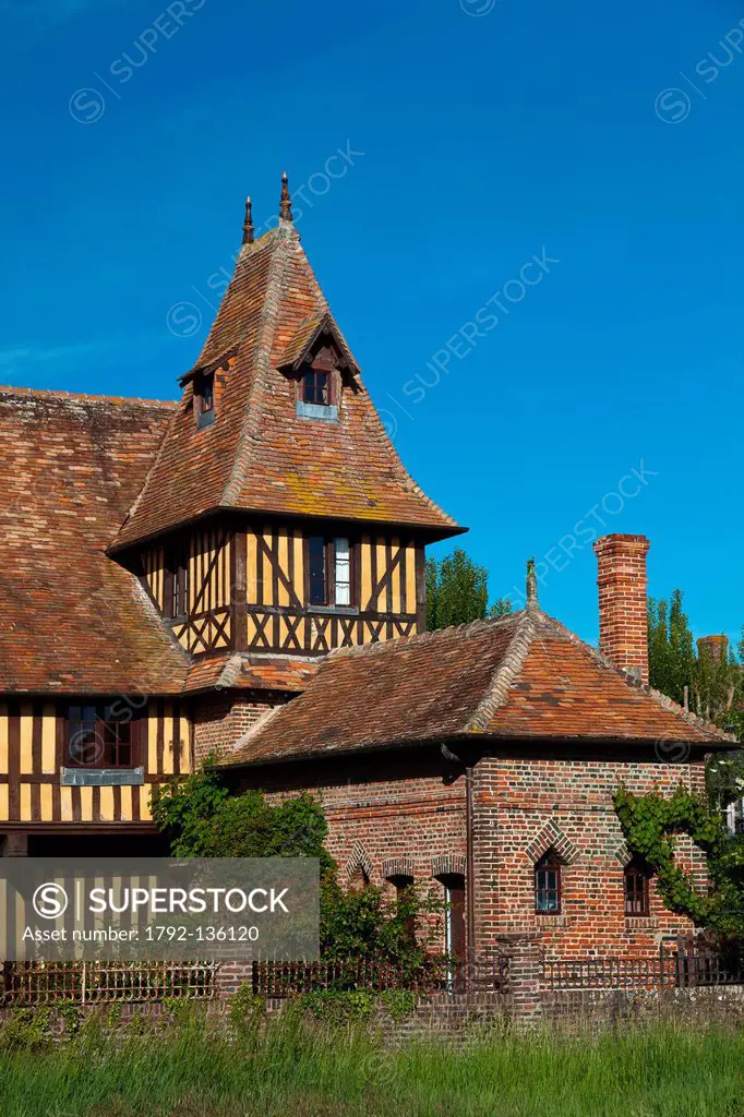 France, Calvados, Beuvron en Auge, labeled Les Plus Beaux Villages de France The Most Beautiful Villages of France, old Manor 15th century