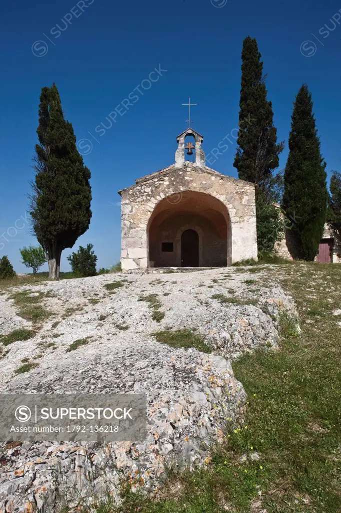 France, Bouches du Rhone, Eygalieres, the Chapel of Saint Sixtus of the twelfth